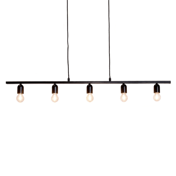 Black Ashton 5 Globe Pendant Light