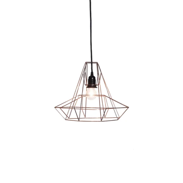 Wide Geo Copper Pendant Light